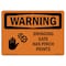 Signmission OSHA WARNING Sign, Swinging Gate Has Pinch Points W/ Symbol, 7in X 5in Decal, 5" W, 7" L, Landscape OS-WS-D-57-L-12421 - alternate 1